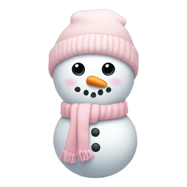 Cute white and light pink snowman sticker