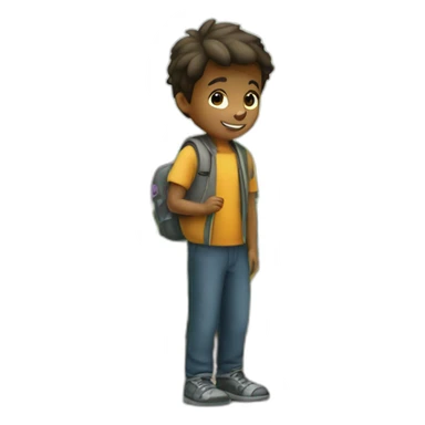 A boy in the garden sticker