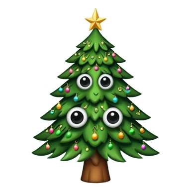 sapin avec deux gros yeux noirs sticker