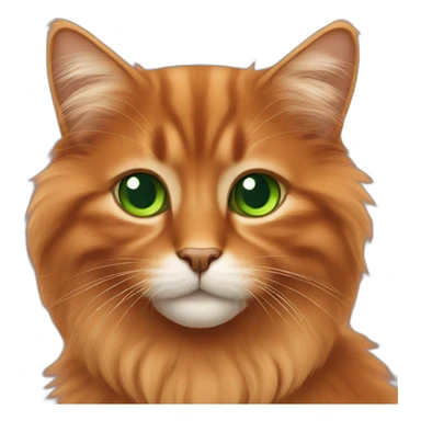 a fluffy red cat of the Somali breed with green eyes sticker