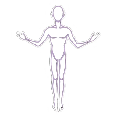 Human form dissolving into ethereal light particles, transcending physical form, spiritual journey sticker