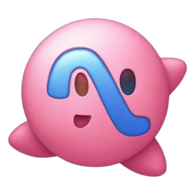 Kirby with the M letter sticker