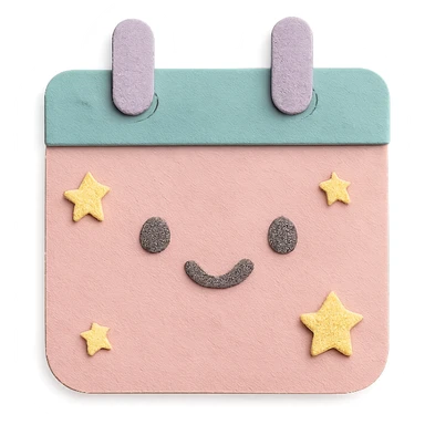 soft pastel cute appointment box with tiny star details with a smiling face accent sticker
