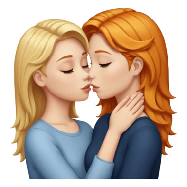 Blond girl and ginger girl kissing  sticker