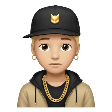 handsome boy with cap hip hop only neck  sticker