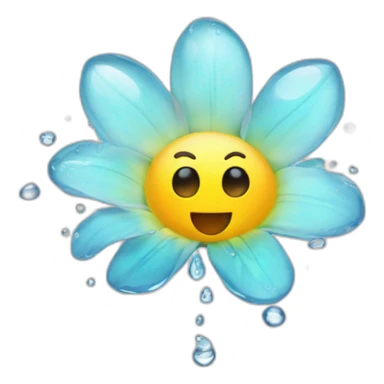 flower inside drops of water sticker