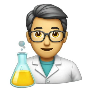 scientist with a conical flask sticker
