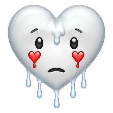 The heatbroken emoji in white with sticky white liquid Ozzing out of it with no face sticker