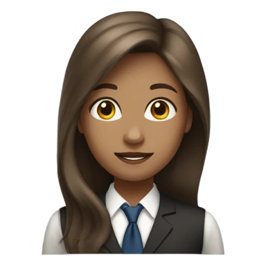 Long brown hair girl banker white sticker