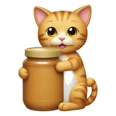 cat holding peanut butter jar sticker