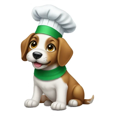 puppy with a green chef hat sticker
