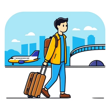 Yo con una maleta en el aeropuerto  sticker