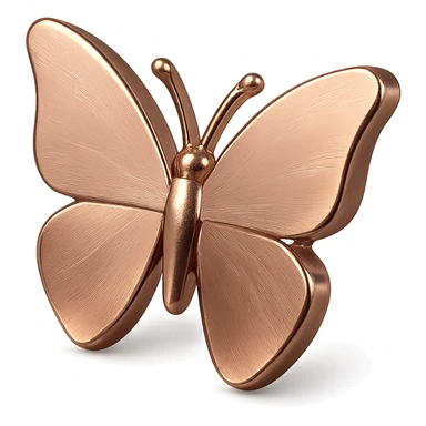 rose gold metallic butterfly icon, elegant, shiny, minimal sticker