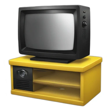 Tv yellow and black sticker