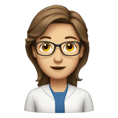 teacher with brown hair sticker