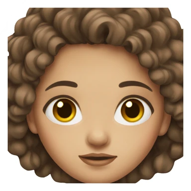 Girl with brown hair brown eyes long lashes  sticker