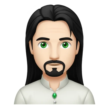 Kevin Richardson green eyes, black long hair, white outfit sticker