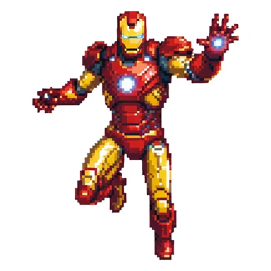 Iron Man flying with repulsor beams sticker