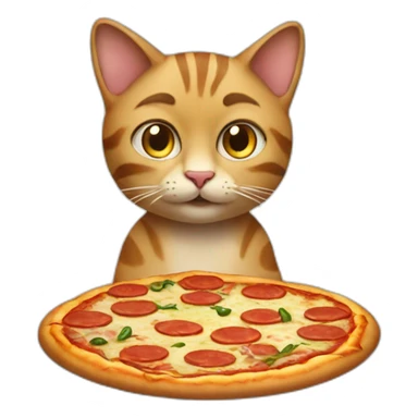 Cat qui mange une pizza sticker