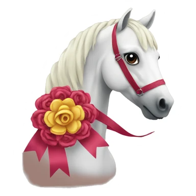 Horse with rosette ribbon sticker