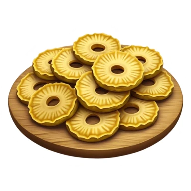 Patacones Cinematic Realistic Patacones Dish Emoji, depicted as crushed, crispy plantain discs, rendered with rich textures and dynamic, natural lighting. sticker
