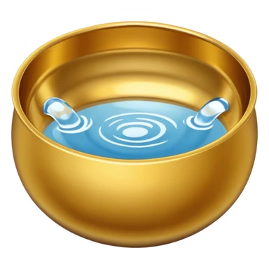 simple gold bowl top view filled with water sticker