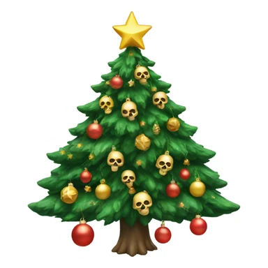 Christmas tree with skull ornaments sticker