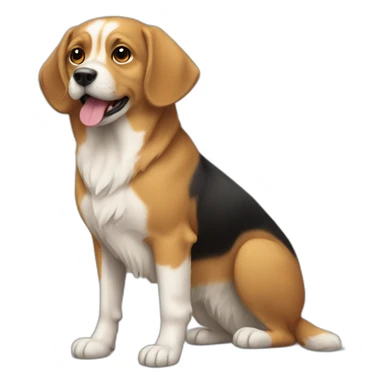 Chien sur un chat sticker