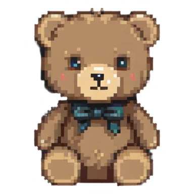 light brown teddy bear, retro and charming sticker