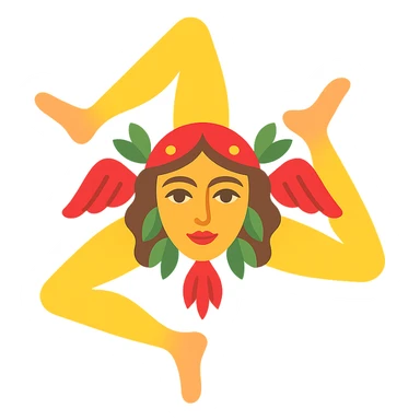 logo for Sicily, using traditional Sicilian motifs, bold and vibrant colors sticker