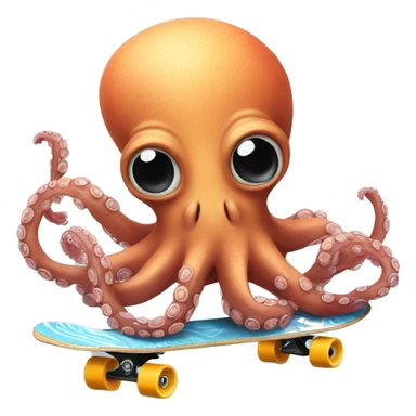Octopus on a skateboard sticker