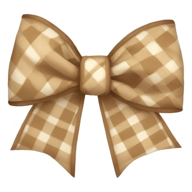 beige plaid bow sticker