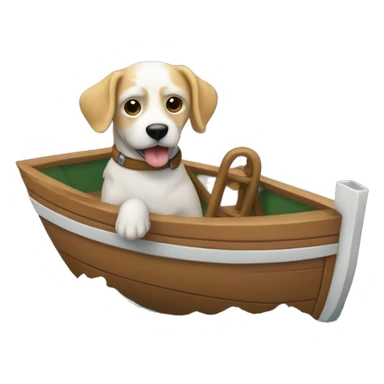 Un chien dans un bateau  sticker