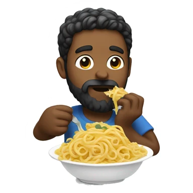 bearded boy eating pasta  sticker