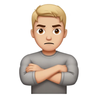  Crossed arm mad face  sticker