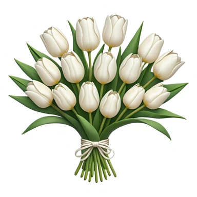 white tulip bouquet  sticker