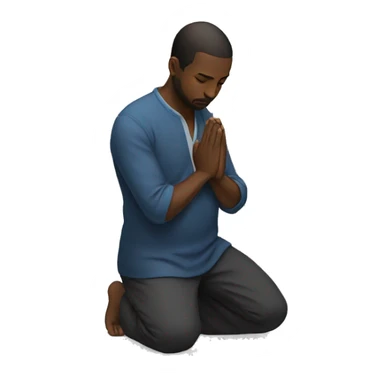 a man on his knees praying sticker