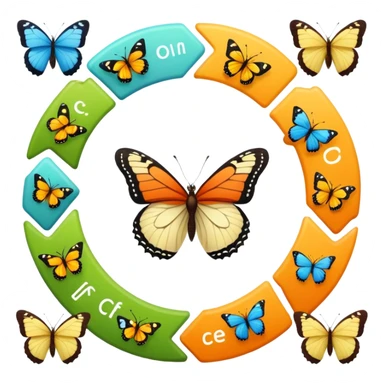 butterfly life cycle sticker