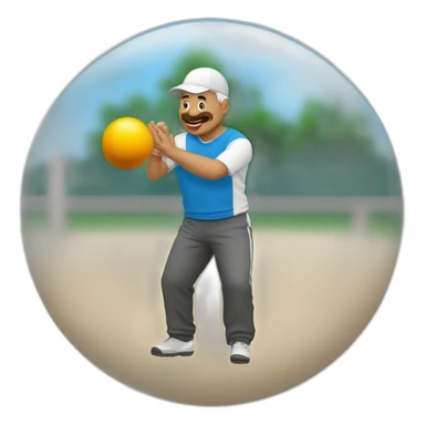 petanque player sticker