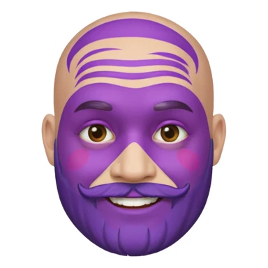 bald purple bearded man with face paint sticker