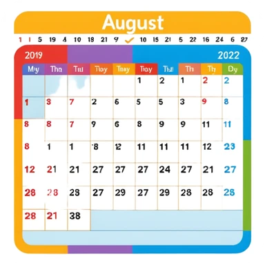 August calendar sticker
