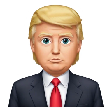 Photorealistic Donald Trump stands in a suit sticker