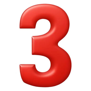 Red number "3" sticker