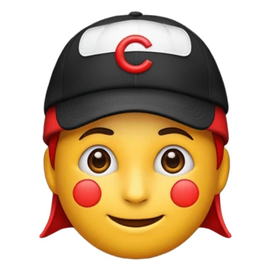 Quiero un emoji con una gorrita negra con las letras CH en color rojo sticker