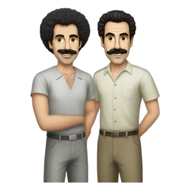 Borat with his cousin bilo sticker