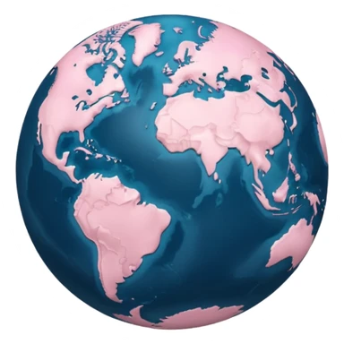 earth with light pink continents sticker