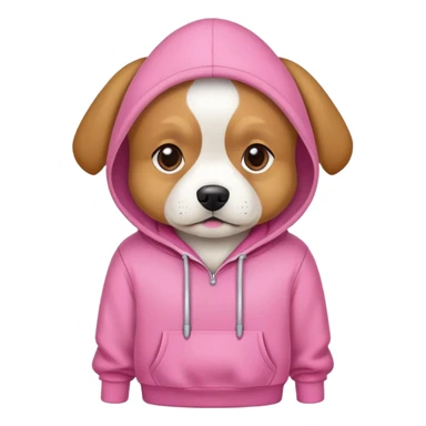 dog wearing a hoodie that’s pink sticker