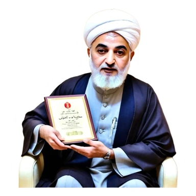 یک آهو با پشم های فرفری که نشسته  و یک پاپیون روی سر داره sticker