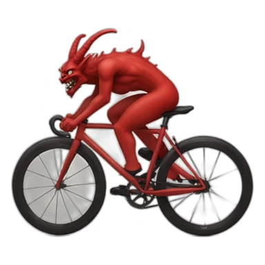 demon on red fixed gear bicycle sticker