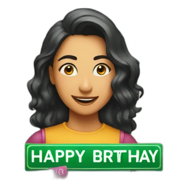 “happy birthday Priya” text on a sign sticker